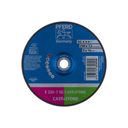 Pferd Grinding Wheel, Masonry, T27, 9"x1/4 61505